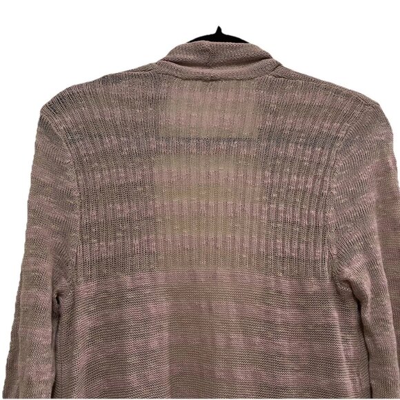 FREE PEOPLE Taupe Shadow Stripe Knit Boho Duster Open Cardigan Sz S - Picture 5 of 6